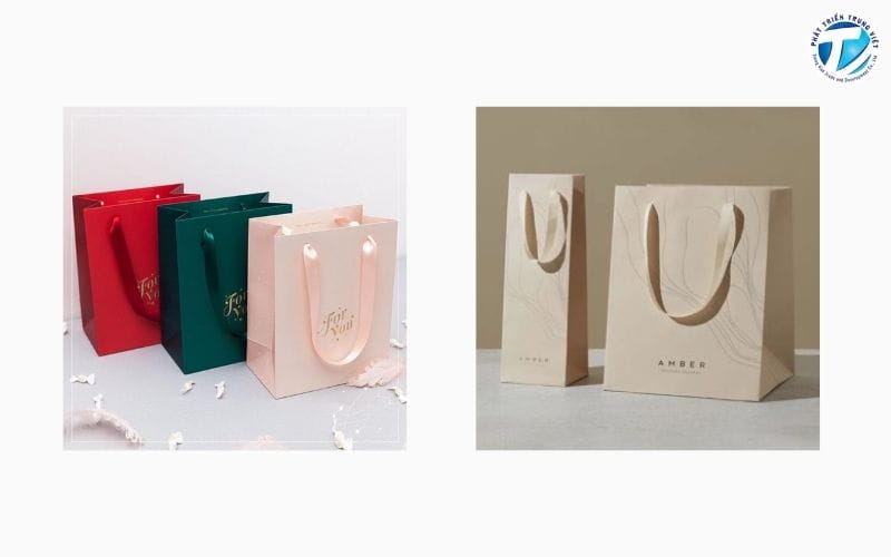 Túi giấy có quai dây lụa/cotton sang trọng cao cấp